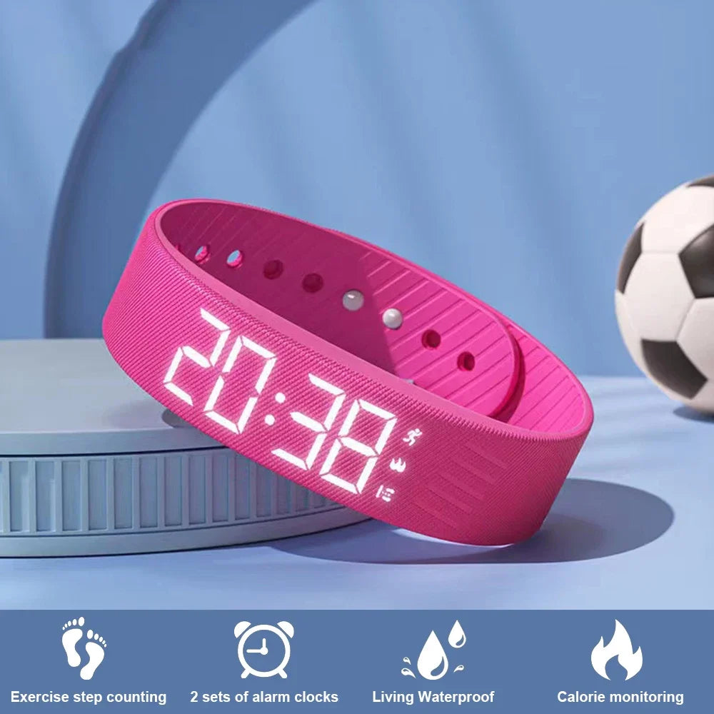 Duvella Silent Alarm Wristband - Vibration Wake-Up Smart Band with Pedometer