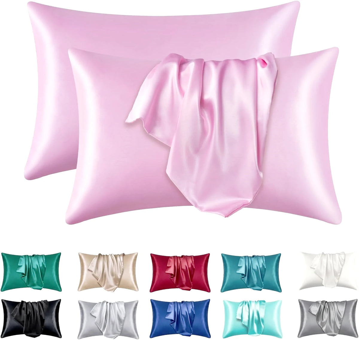 Duvella Silk Pillowcases - Satin Pillowcase Set for Hair and Skin (2pcs)