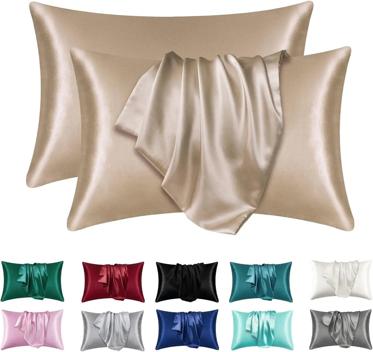Duvella Silk Pillowcases - Satin Pillowcase Set for Hair and Skin (2pcs)