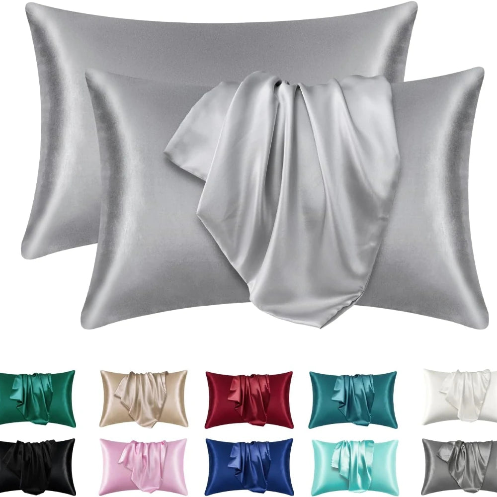 Duvella Silk Pillowcases - Satin Pillowcase Set for Hair and Skin (2pcs)