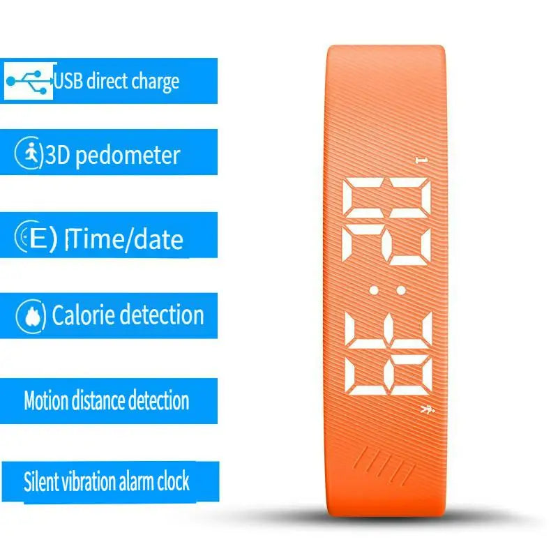 Duvella Silent Alarm Wristband - Vibration Wake-Up Smart Band with Pedometer