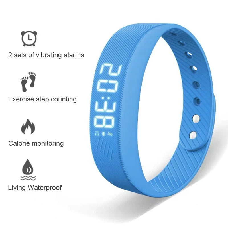 Duvella Silent Alarm Wristband - Vibration Wake-Up Smart Band with Pedometer