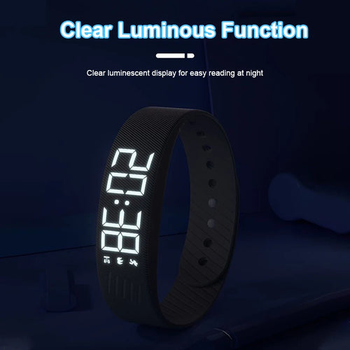 Duvella Silent Alarm Wristband - Vibration Wake-Up Smart Band with Pedometer