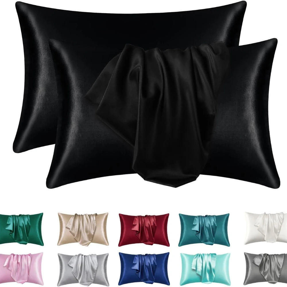 Duvella Silk Pillowcases - Satin Pillowcase Set for Hair and Skin (2pcs)