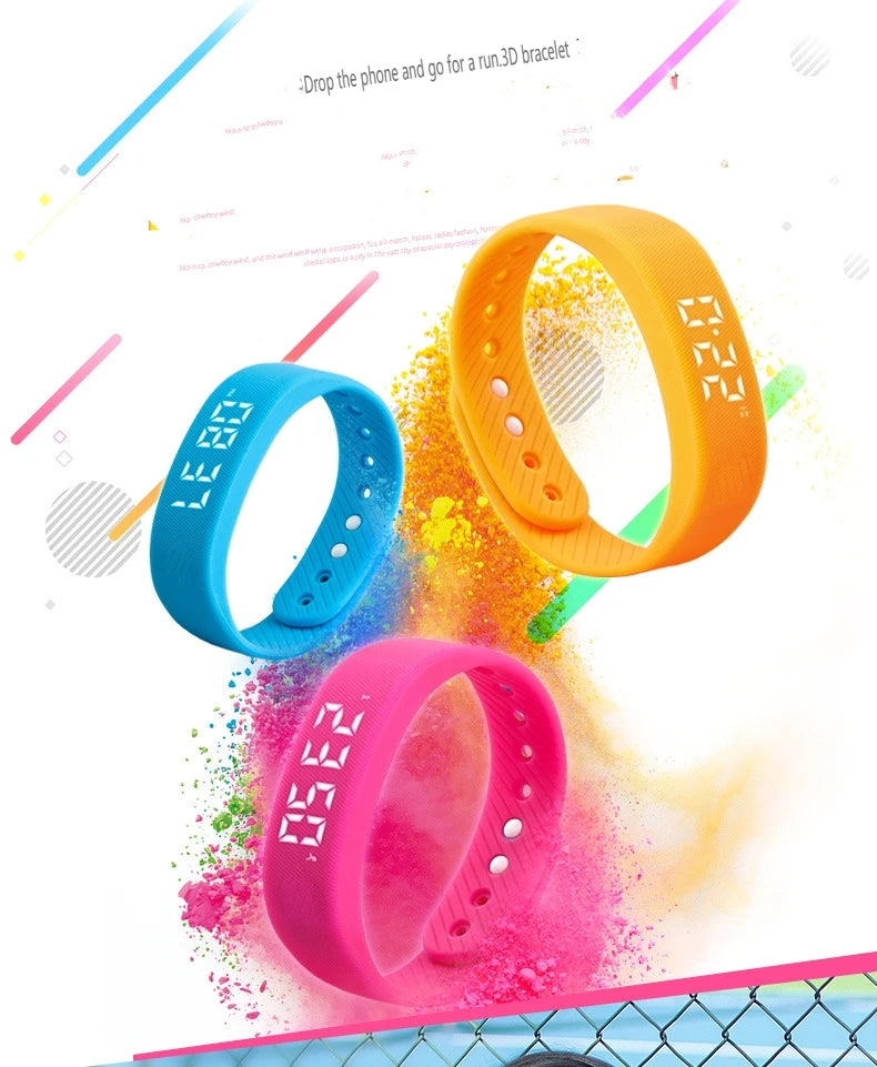 Duvella Silent Alarm Wristband - Vibration Wake-Up Smart Band with Pedometer