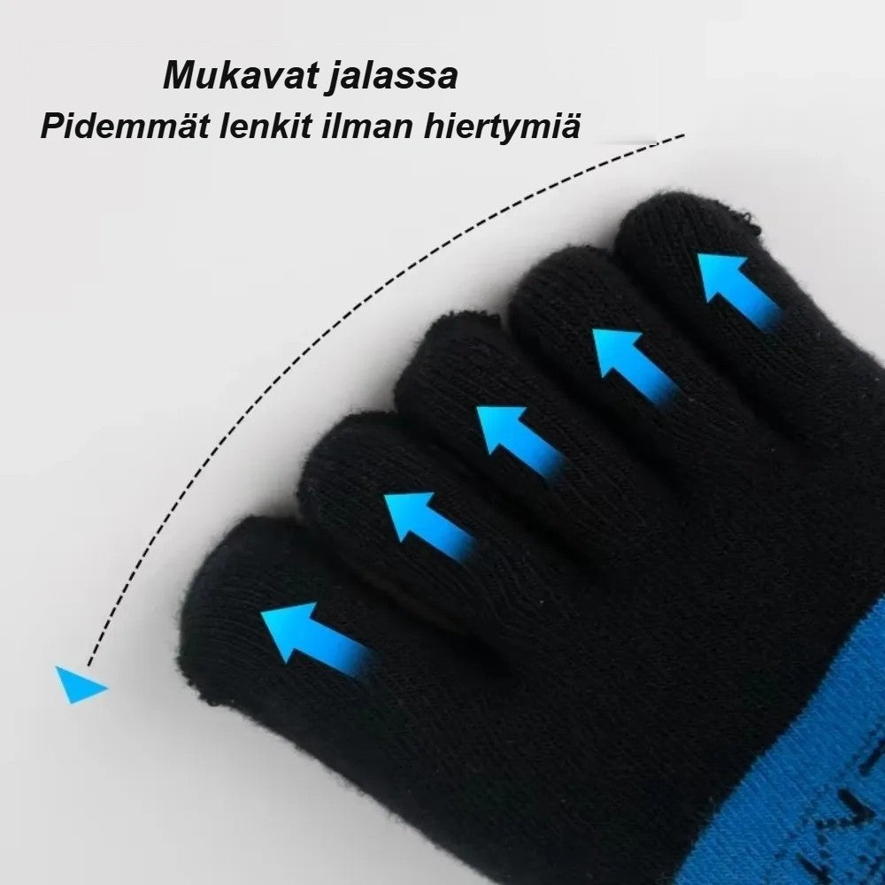 Jokaiselle varpaalle oma tasku